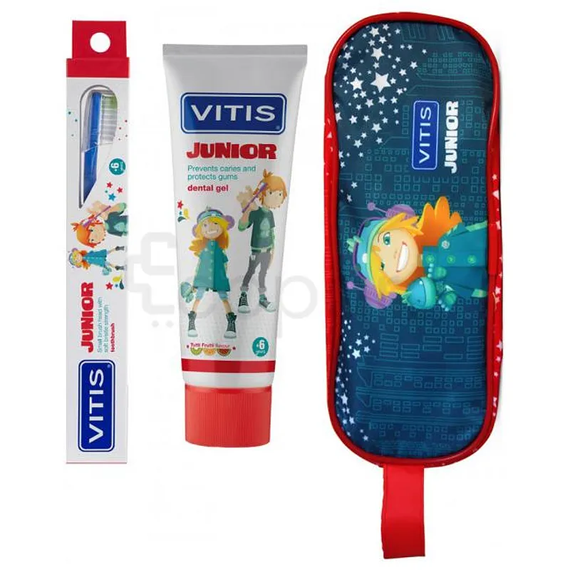 Vitis Kit Junior Carry Case Dentifrice + Brosse A Dents + Trousse
