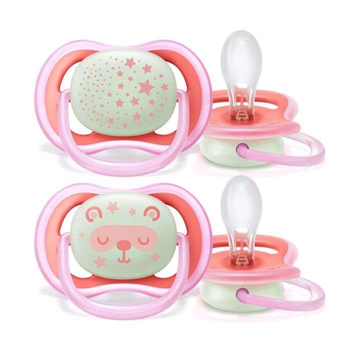 Avent Sucette Ultra Air Night Girl 6-18mois Reference Scf376/20