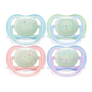 Avent Sucettes Ultra Air Night Time Girl 0-6mois Boite De 2 Reference Scf376/12