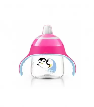 Avent Tasse Pingouin Avec Anses Rose Anti Derapante +12mois Reference Scf753/07