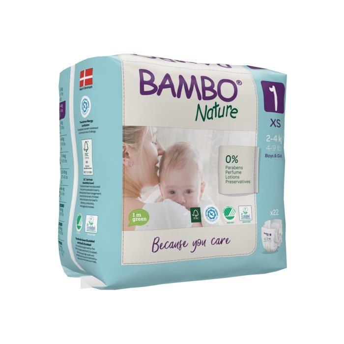 Bambo Nature Couches Bebe Taille 1 2-4kg Boite De 22