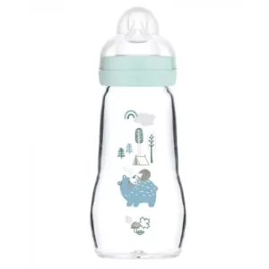 Mam Biberon En Verre Bleu 260ml Reference Sh20032