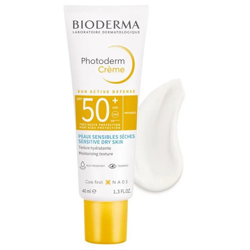 Bioderma Photoderm Creme Invisible Sun Active Defense Peaux Sensibles Seches Spf50+ 40ml