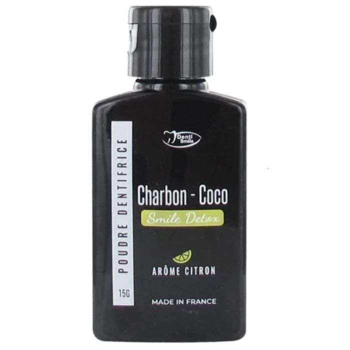 Denti Smile Charbon Coco Poudre Detox Arome Citron 15g