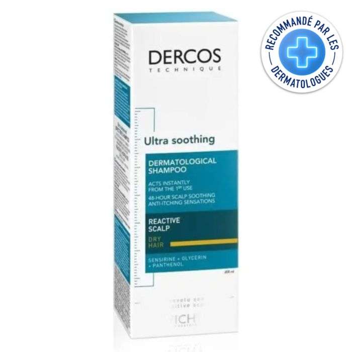 Vichy Dercos Ultra Apaisant Shampooing Sans Sulfate Cheveux Secs 200ml