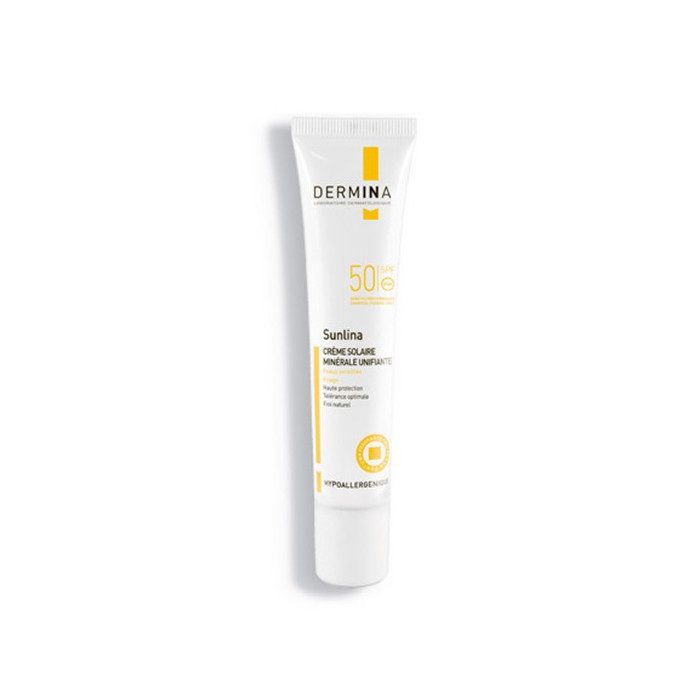 Dermina Sunlina Creme Solaire Minerale Unifiante Spf50+ 40ml