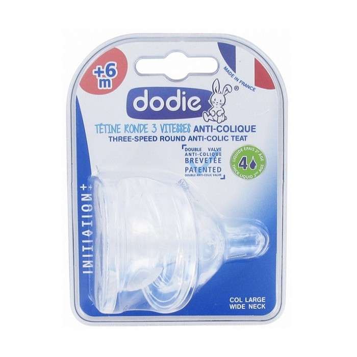 Dodie Tetine Ronde 3 Vitesses Anti-colique +6mois Reference 3891496