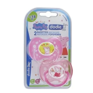 DODIE 2 SUCETTES ANATOMIQUES PEPPA PIG 18 MOIS + ROSE