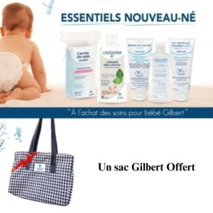 Gilbert Offre L'essentiel Du Nouveau Ne Liniment 480ml + Carre Soin + Eau Nettoyante 200ml + Baume Relipidant 200ml + Gel Nettoyant 200ml + 1 Liniment 100ml Offert + 1 Sac Offert