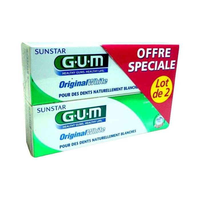 Gum Dentifrice Original White Lot De 2 Reference 1745