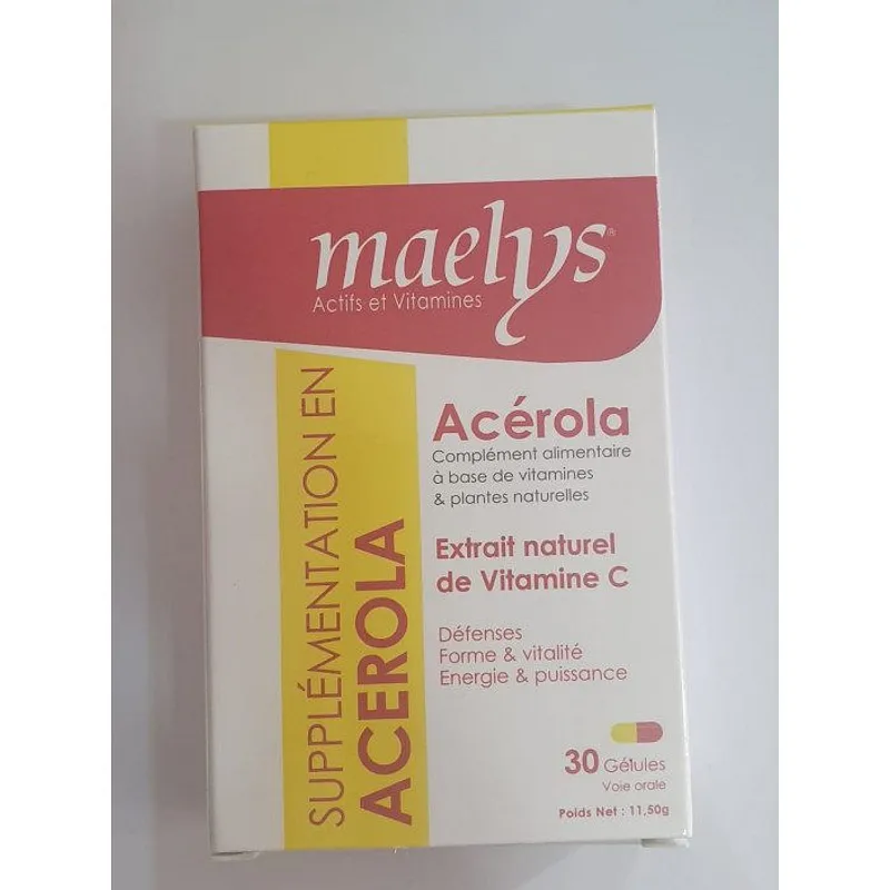 Maelys Acerola Blister Boite De 30 Gelules