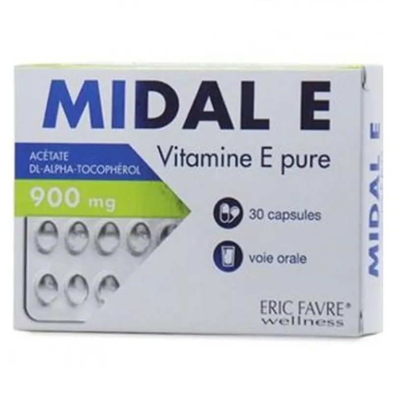 Midal E Vitamine E Pure Boite De 30 Capsules