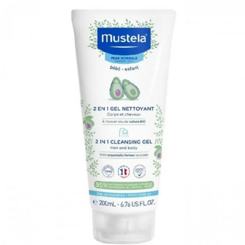 Mustela 2 En 1 Gel Nettoyant Cheveux Et Corps 200ml