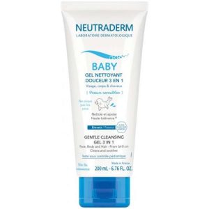 Neutraderm Baby Gel Nettoyant Douceur 3 En 1 Visage Corps Et Cheveux Peaux Sensibles 200ml