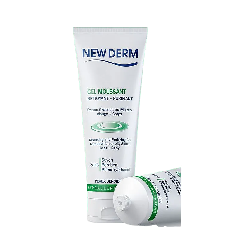 New Derm Gel Moussant Nettoyant Purifiant 250ml