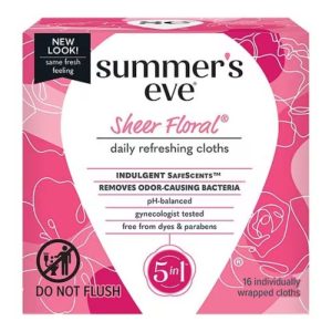 Summer's Eve Sheer Floral 5in1 16 Cloths