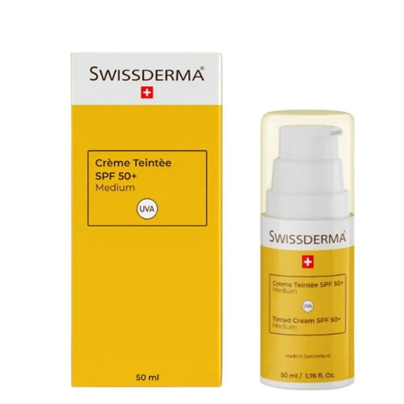 Swissderma Creme Solaire Teintee Medium Spf50+ 50ml