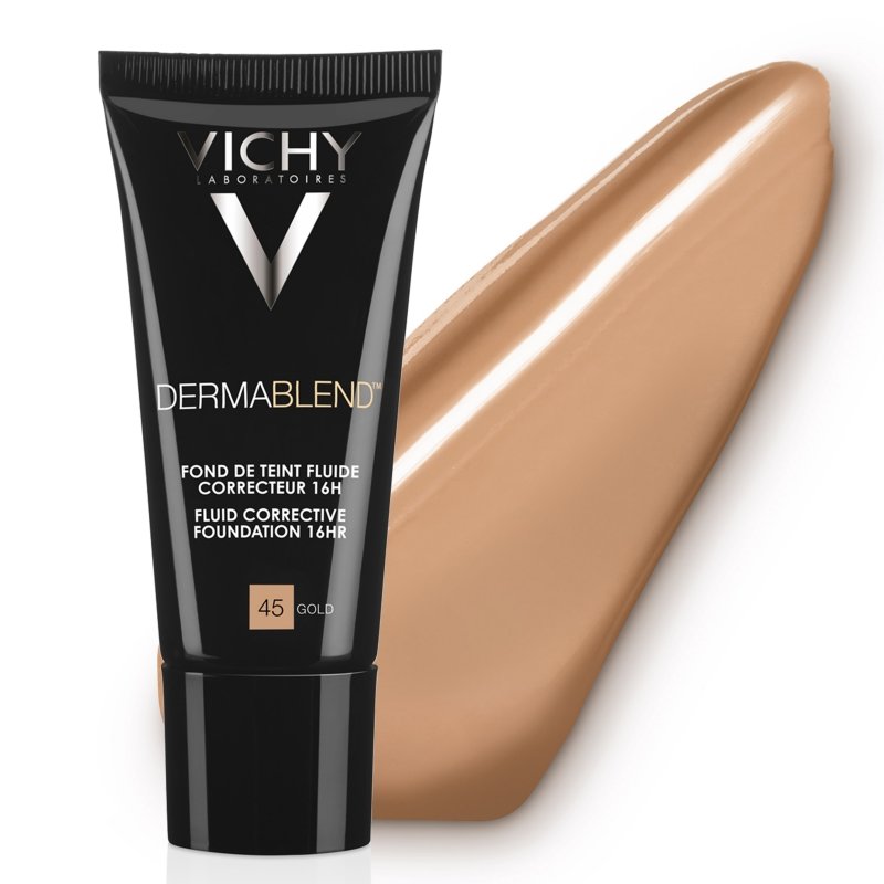 Vichy Dermablend Fond De Teint Fluide Correcteur 16h Numero 45 Gold 30ml