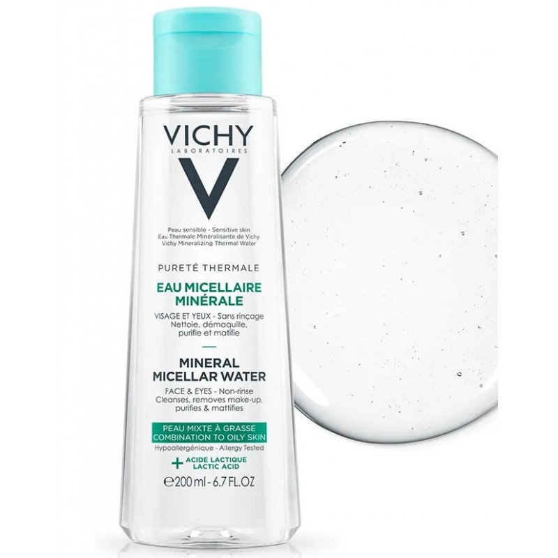 Vichy Purete Thermale Eau Micellaire Minerale Peaux Mixtes A Grasses 200ml
