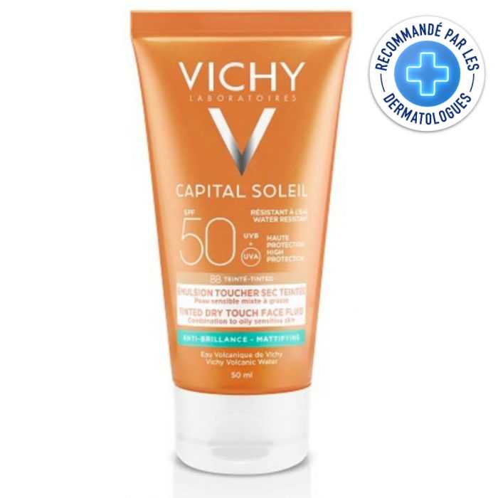 Vichy Ideal Soleil Bb Emulsion Teinte Hale Naturel Toucher Sec Peau Sensible Mixte A Grasse Spf50 50ml