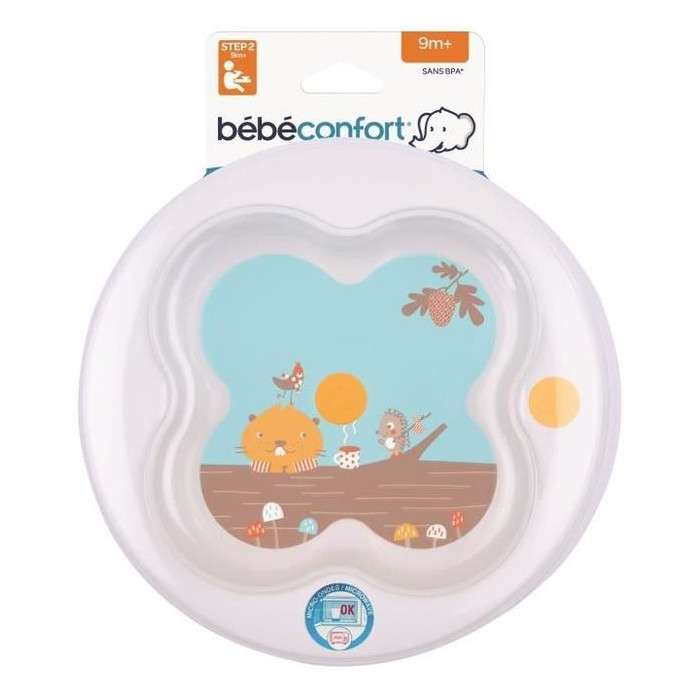 BEBE CONFORT ASSIETTE D'APPRENTISSAGE AVEC COUVERCLE WOODCAMP