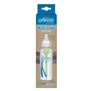 DR BROWNS BIBERON EN VERRE ANTI COLIC OPTION +250 ML COL ETROIT 0M+