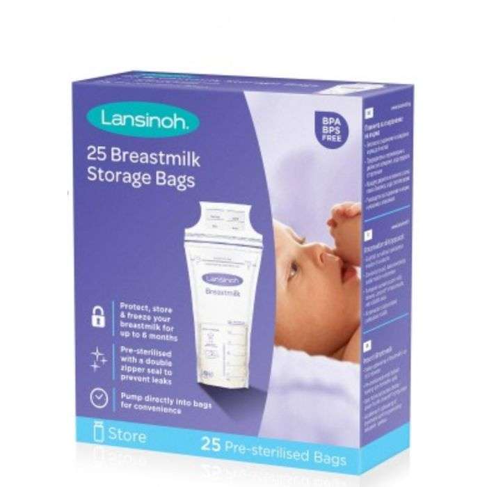 LANSINOH SACHETS DE CONSERVATION DE LAIT MATERNEL 25 SACHETS PRE STERILISES