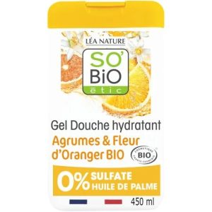 SO BIO GEL DOUCHE HYDRATANT AGRUMES ET FLEUR D’ORANGER BIO 450ML