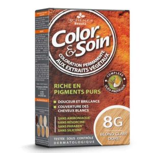 3 CHENES COLOR ET SOIN COLORATION PERMANENTE 8 G BLOND CLAIR DORE 135 ML