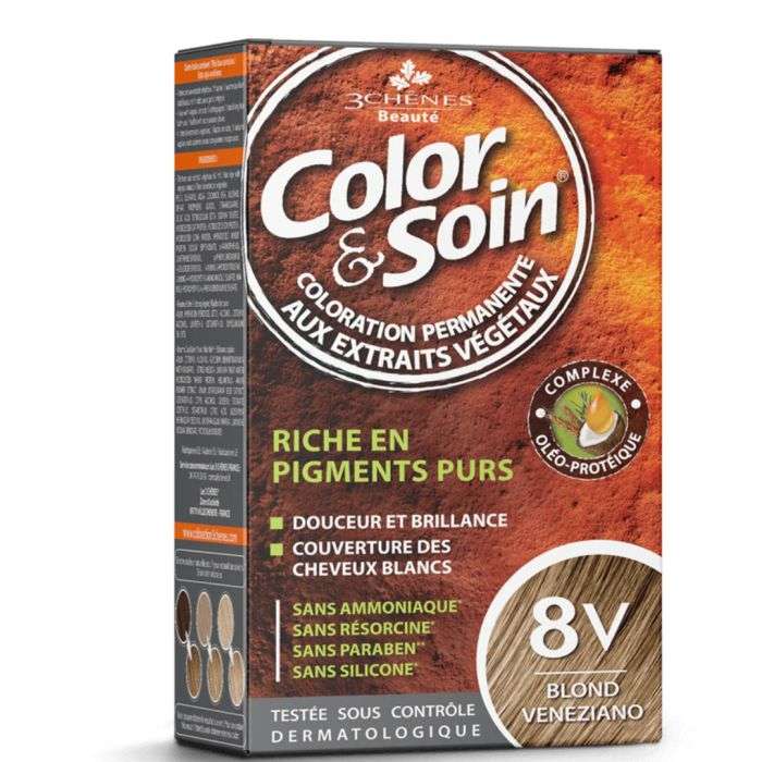 3 CHENES COLOR ET SOIN COLORATION PERMANENTE 8 V BLOND VENEZIANO 135 ML