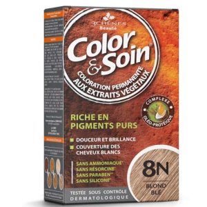 3 CHENES COLOR ET SOIN COLORATION PERMANENTE 8N BLOND BLE 135 ML
