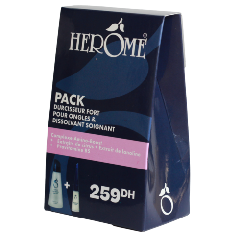 HEROME PACK DISSOLVANT SOIGNANT + DURCISSEUR FORT POUR ONGLES