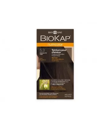 BIOKAP NUTRICOLOR NUTRICOLOR TEINTURE POUR CHEVEUX CHATAIN OR CLAIR 5, 3