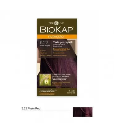 BIOKAP NUTRICOLOR NUTRICOLOR TEINTURE POUR CHEVEUX ROUGE PRUNE 5, 22