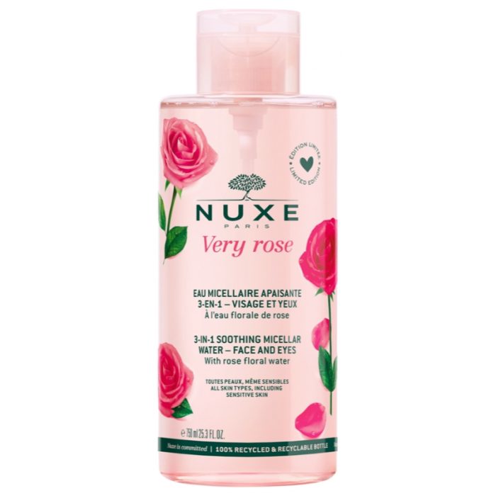 NUXE EAU MICELLAIRE APAISANTE ROSE FLORALE 3 EN 1 VISAGE ET YEUX 750 ML