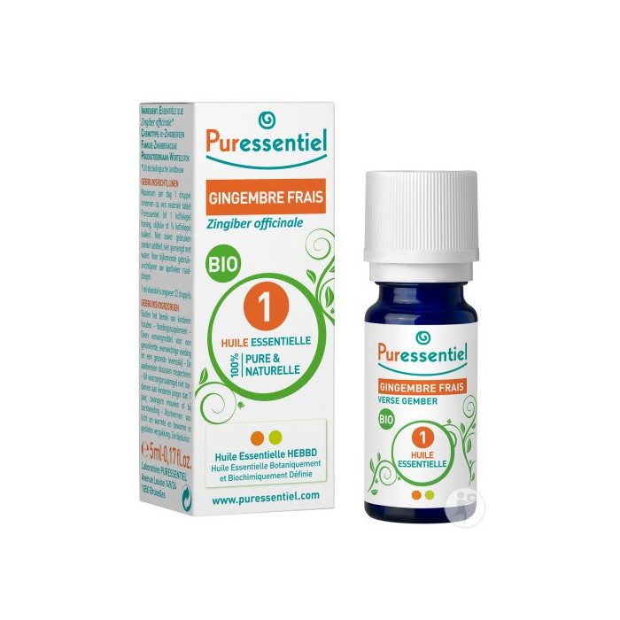 PURESSENTIEL HUILE ESSENTIELLE GINGEMBRE FRAIS BIO 5 ML