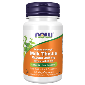 NOW Milk Thistle Chardon Marie 300mg Silymarin 50 Capsules - Protection Du Foie