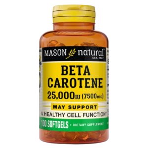 Mason natural Bêta-Carotène 25000IU 7500mcg Cellules Saines – 100 Gélules