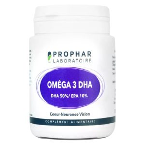 Prophar Oméga 3 DHA 50% EPA 10% Cœur, Neurones & Vision – 100 Capsules