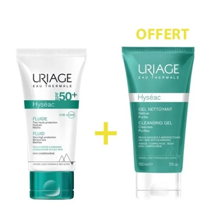 URIAGE HYSEAC FLUIDE SPF 50+ 50ml Achete + HYSEAC GEL NETTOYANT 50ML OFFERT