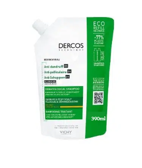 VICHY DERCOS RECHARGE SHAMPOING ANTI-PELLICULAIRE CHEVEUX SECS 390ml