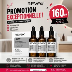 La routine complète Anti-Imperfections REVOX B77 à 160 DH seulement (au lieu de 189 DH) !
