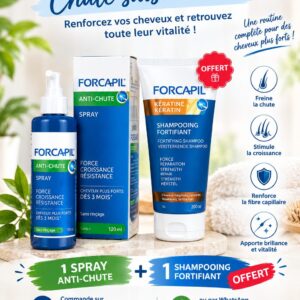 FORCAPIL OFFRE SPRAY ANTI CHUTE 125ML + SHAMPOOING FORTIFIANT 200 ML OFFERT